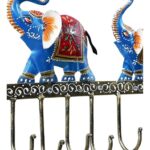 Furnshine - Hayden Multicolor Iron Elephant Key Holder for Wall | Handcrafted Metal Key Hanger with 7 Hooks | Decorative Elephant Wall Key Stand for Home & Office - Image 6