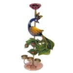 Furnshine - Tempest Handcrafted Peacock Candle Holder – Multicolor Metal Tealight Stand Artistic Festive Table Decor - Image 4