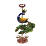 Furnshine - Tempest Handcrafted Peacock Candle Holder – Multicolor Metal Tealight Stand Artistic Festive Table Decor - Image 3
