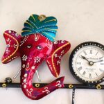 Furnshine - Shaw Ganesha Wall Clock with Two Key Holder | Handcrafted Spiritual Wall Decor & Entryway Organizer - Image 5