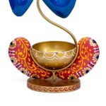 Furnshine - Aldrich Handcrafted Krishna Tealight Candle Holder – Blue Metal Flute Playing Figurine Artistic Festival Decor Showpiece - Image 4