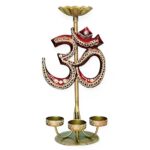 Furnshine - Nelson Handcrafted Metal Om Decorative Diya Stand for Home Decor & Puja | Elegant Hindu Religious Showpiece - Image 5
