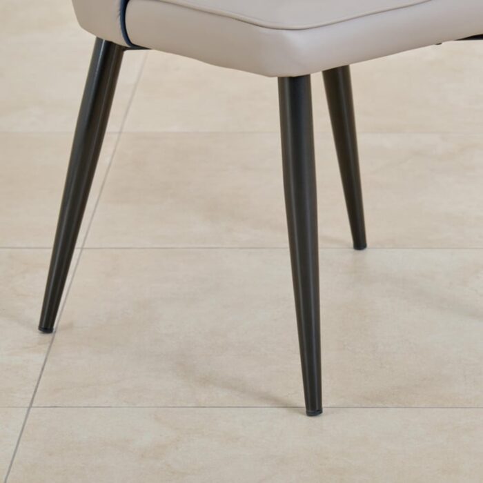 Furnshine - Colton Set of 2 Faux Leather Dining Chairs - Grey - Image 7