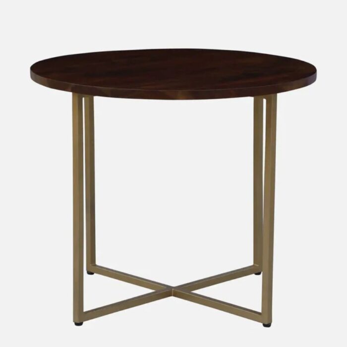 Furn Shine - Cyril 4-Seater Solid Wood & Metal Dining Table Set - Image 3