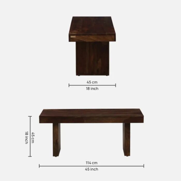 Furn Shine - Audrey Solid Sheesham Wood 6-Seater Dining Set with Bench - Image 7