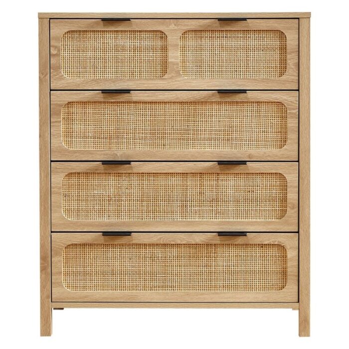 Furnshine - Simpson Wooden Rattan Finish 4-Drawer Chest of Drawer - Image 15