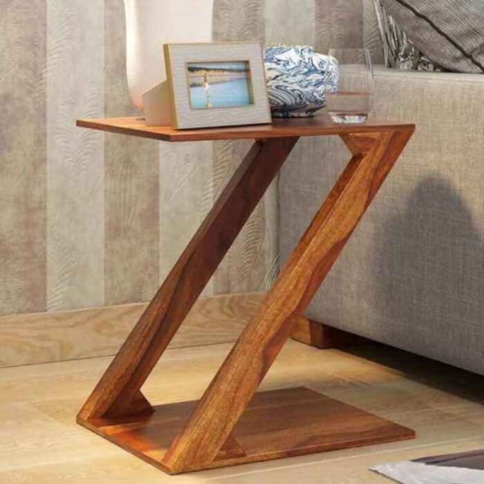 Furnshine - Linton Solid Wood Z-Shape Sofa End Side Table for Living Room - Image 10