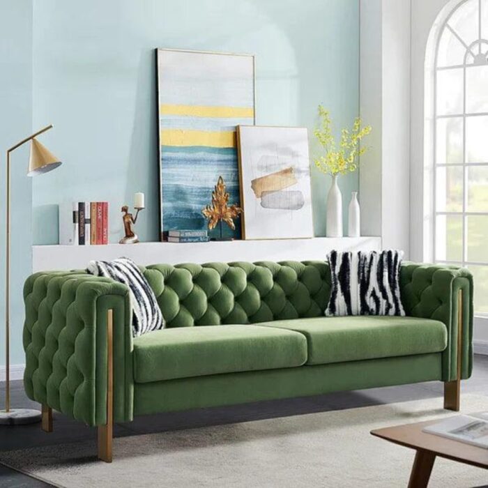 Furnshine - Eaton 84.25'' Velvet Square Arm Sofa - Image 11