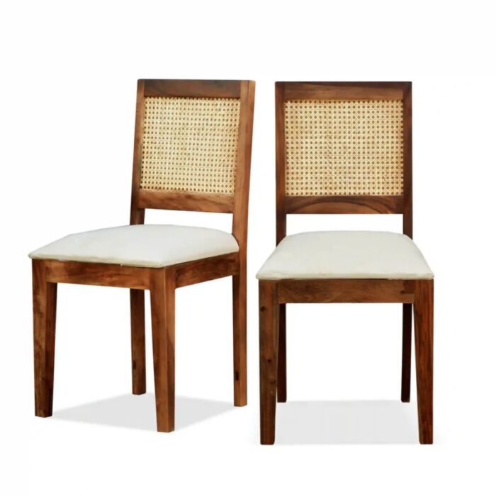 Furnshine - Aaralyn Solid Wood Cane 4 Seater Dining Table Set - Image 7