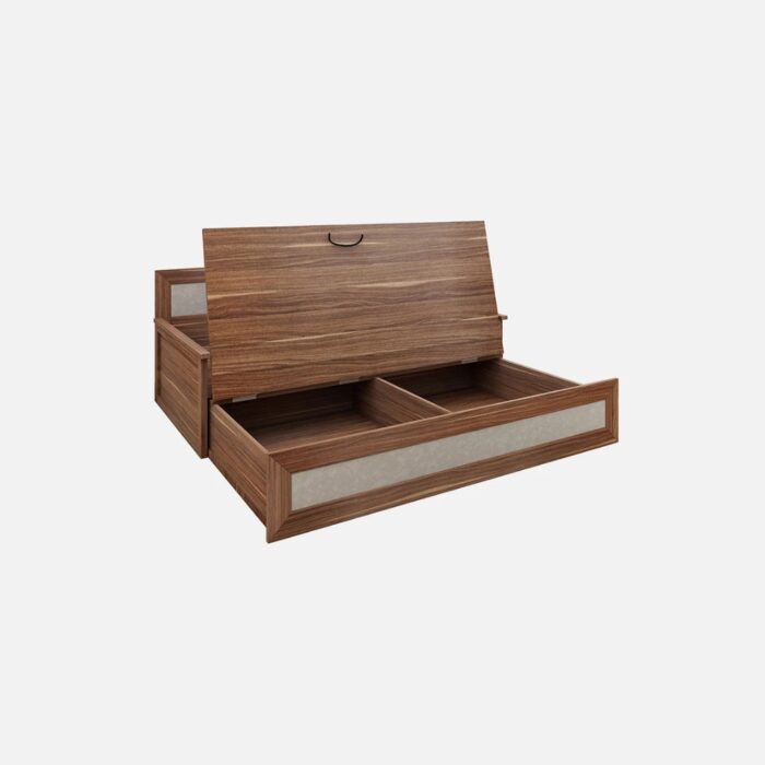 Furnshine - Busby Sofa Cum Bed in Cairo Walnut & White Finish with Storage & Mattress - Image 4