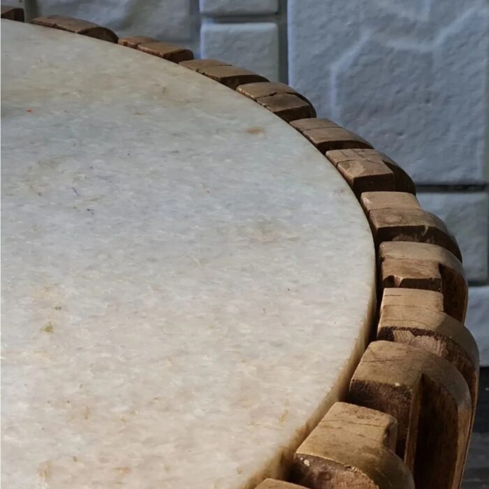 Furnshine - Putnam Mango Wood & Marble Top Round Coffee Table - Image 11