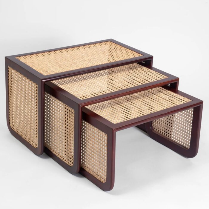Furnshine - Starlit Rattan Nesting Table - Set of 3 - Image 3