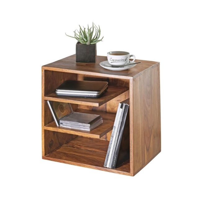 Furnshine - Blakeley Sheesham Wood Bedside End Table with 3 Shelf - Image 7