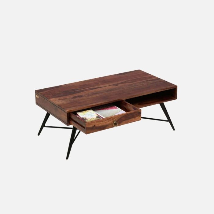 Furnshine - Tory Sheesham Wood Coffee Table with Iron Legs - Image 5