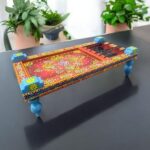 Furnshine - Clifton Handcrafted Wooden Charpai– Ethnic Hand-Painted Decorative Khatiya/Maacha for Home, Pooja, and Festive Decor