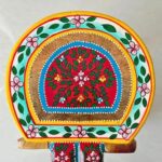 Furnshine - Auden Hand Painted Wooden Elephant Stool – Red/Yellow Multicolor Folk Art Accent Table - Image 4