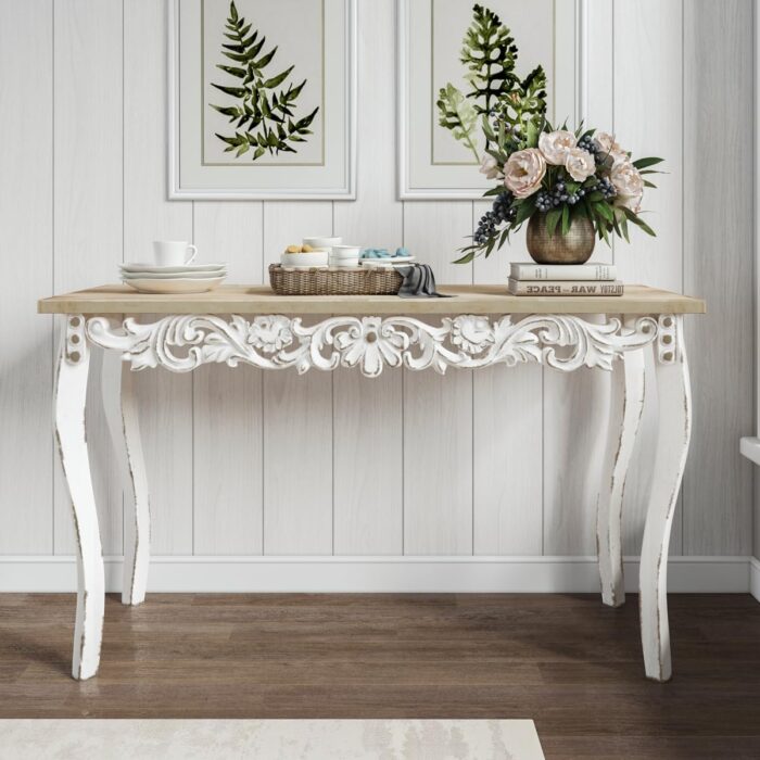 Furnshine - Beal Wooden Carved Console Table in Solid Mango Wood - Image 9