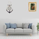 Furnshine - Mike Anchor Shaped Nautical Wall Clock for Home Décor | Stylish Analog Anchor Wall Timepiece for Living Room, Bedroom, Office & Café