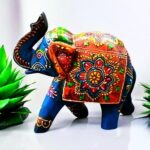 Furnshine - Bronson Multicolor Handcrafted Wooden Elephant Showpiece – Ethnic Painted Decorative Figurine for Home & Office Decor - Image 3