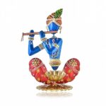 Furnshine - Lee Metal Krishna Tea Light with Bansuri Showpiece for Home Decor, Elegant Lord Krishna Tea Light Holder, Home Decoration Gift for Living Room - Image 3