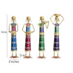 Furnshine – Sutter Metal Rajasthani Kalbelia Tea Light Candle Holder Doll (Set of 4), Antique Decorative Candle Holders for Home & Office Decor - Image 5