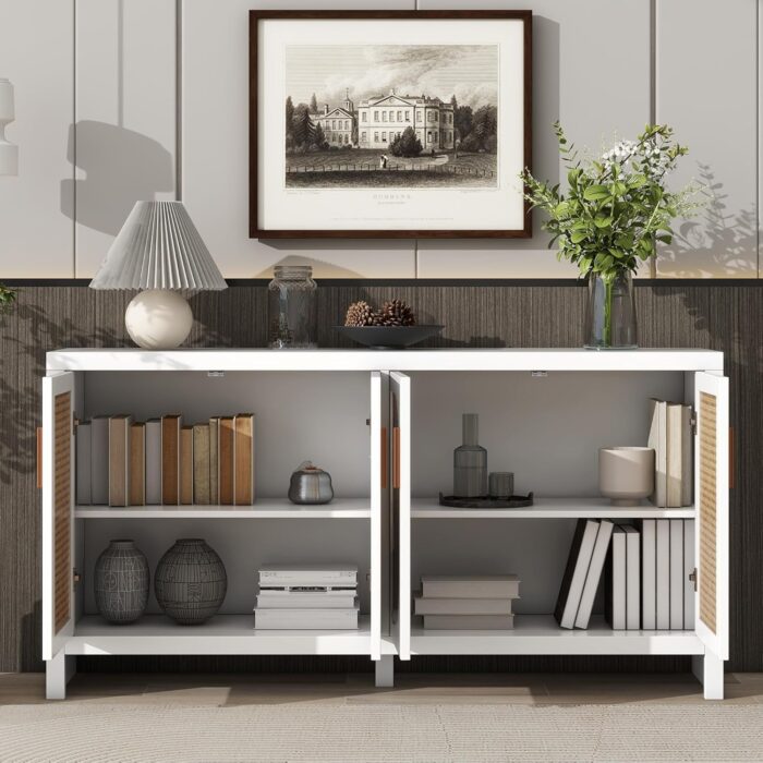 Furnshine - Langley Rattan Storage Cabinet with 4 Doors and Adjustable Shelves - Image 14