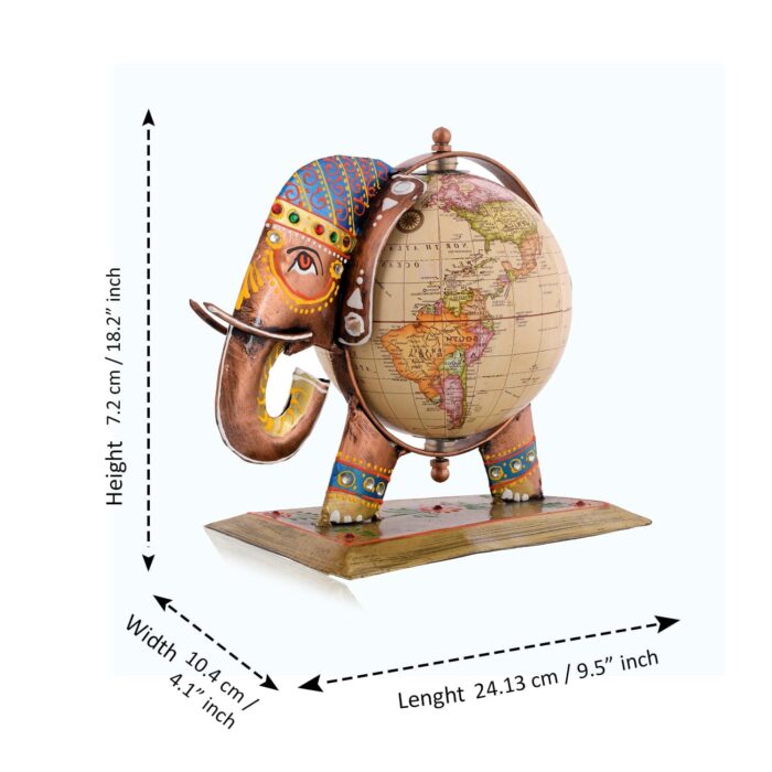 Furn Shine - Metal Elephant Globe Showpiece, Decorative Table Top Decor for Home Office Living Room, Decorative Accent Piece, Stylish Gift, Elegant Showpiece - Image 6