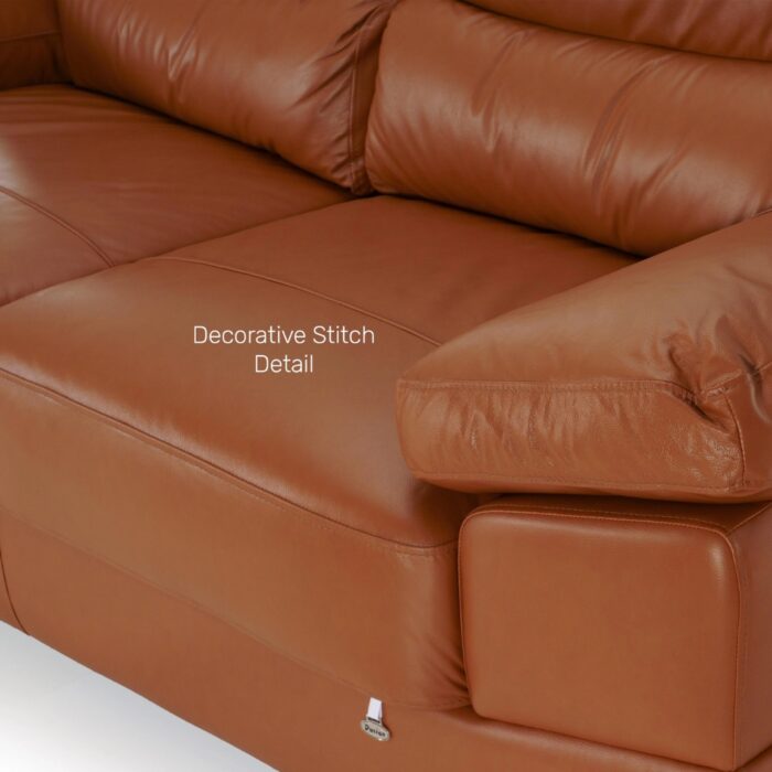 Furnshine - Anniston Leather 2-Seater Upholstered Sofa in Tan Brown - Image 7