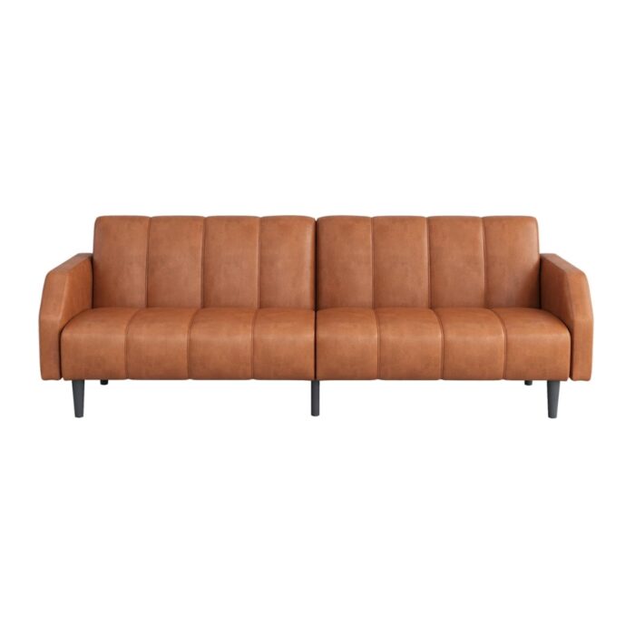 Furnshine - Avri Faux Leather Futon Adjustable Sofa Bed Couch - Image 8