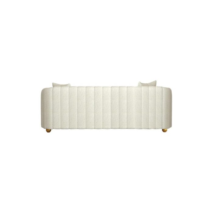 Furnshine - Patsy 83.46" Mid-Century 3-Seater Velvet Sofa with Gold Metal Sphere Legs - Image 12