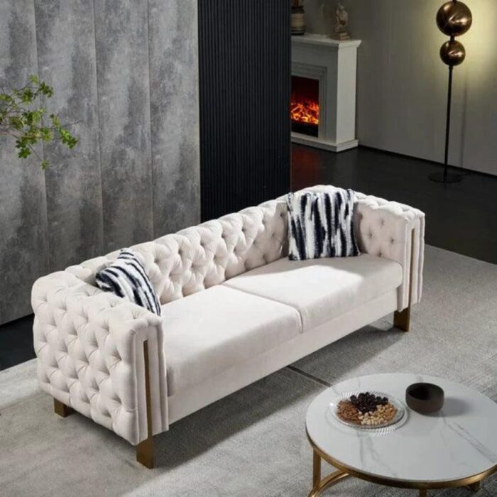 Furnshine - Eaton 84.25'' Velvet Square Arm Sofa - Image 12