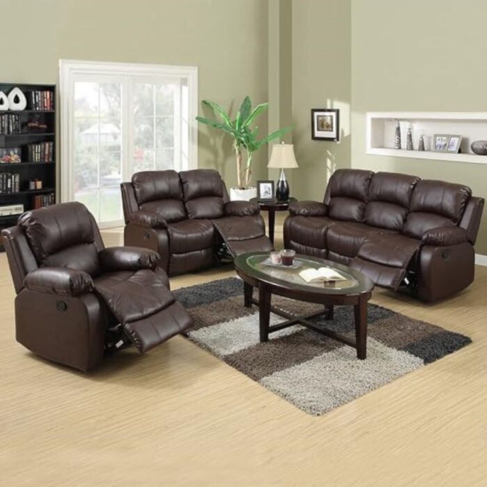 Furnshine - Jarrett Luxury Leather Recliner Sofa with Loveseat & Chair - Image 7
