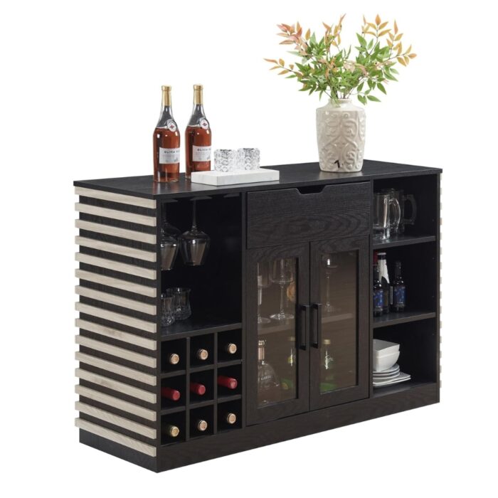 Furnshine - Parkin 47.5" Wine Bar Cabinet with Glass Doors and Drawers - Image 7
