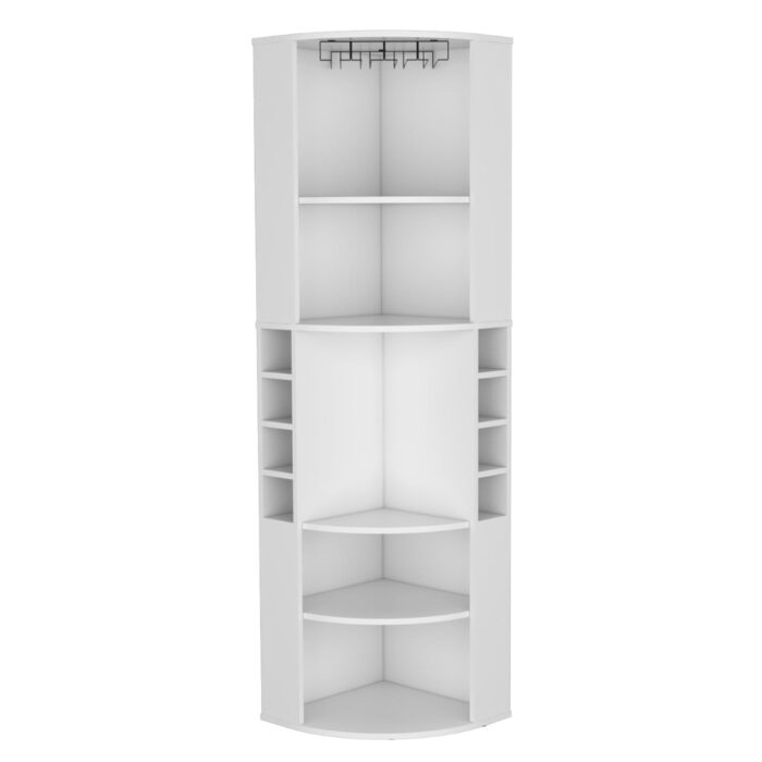 Furnshine - Treena Modern Corner Bar Cabinet (White) - Image 4
