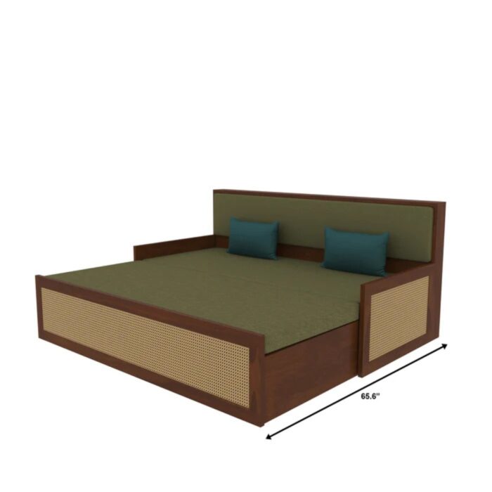 Furnshine - Corby Sheesham Wood 3 Seater Sofa Cum Bed with Cane - Image 9