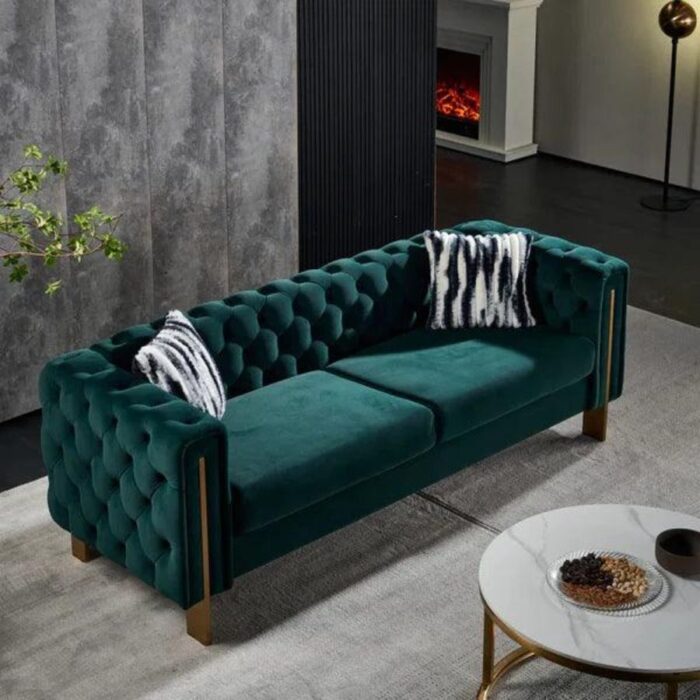 Furnshine - Eaton 84.25'' Velvet Square Arm Sofa - Image 13