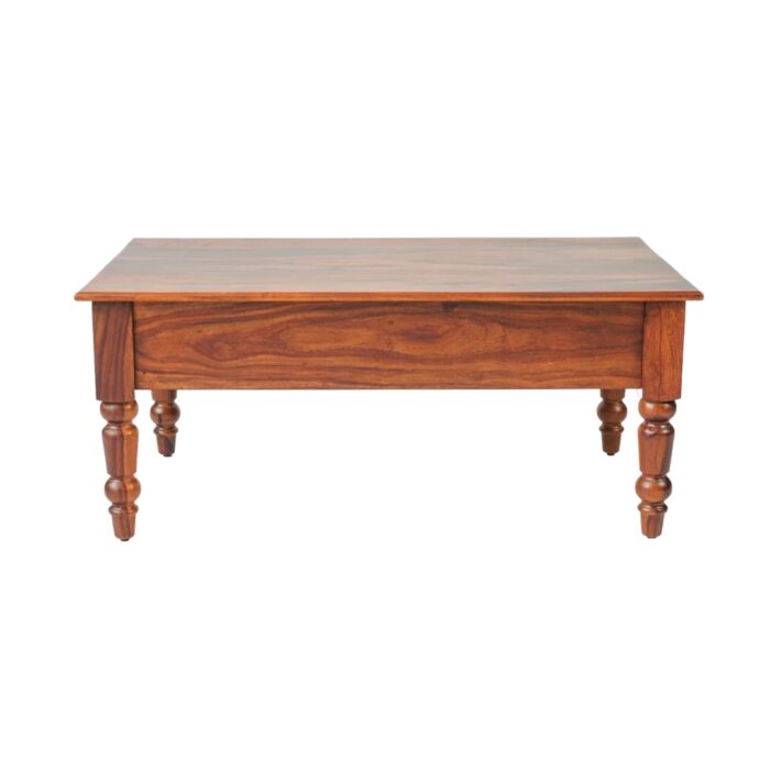 Furnshine - Randa Rectangular Solid Wood Two-Drawer Coffee Table (Honey Finish) - Image 3