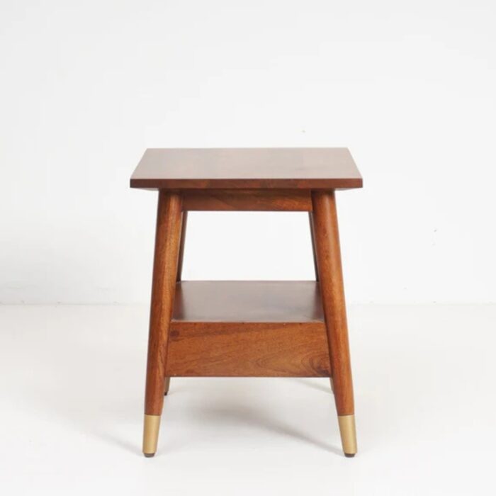 Furnshine - Farrar Solid Wood Rattan Side Table with 1 Drawer - Brown Finish - Image 11