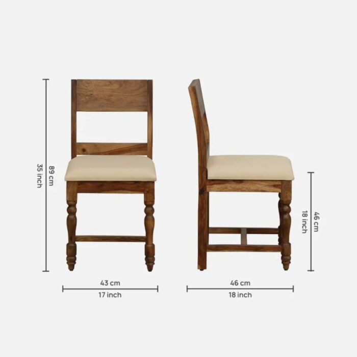 Furnshine - Rosa Sheesham Solid Wood 6 Seater Dining Sets With Cushioned Chair - Image 6