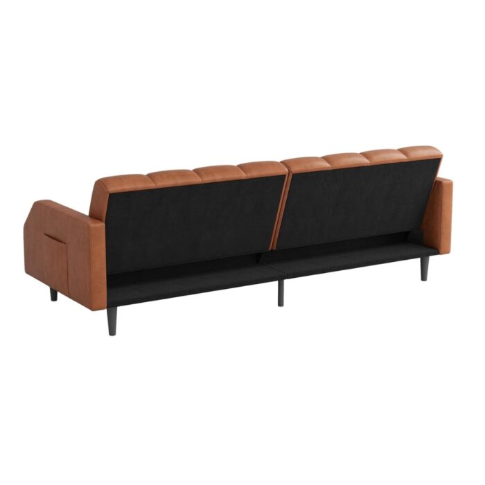Furnshine - Avri Faux Leather Futon Adjustable Sofa Bed Couch - Image 7