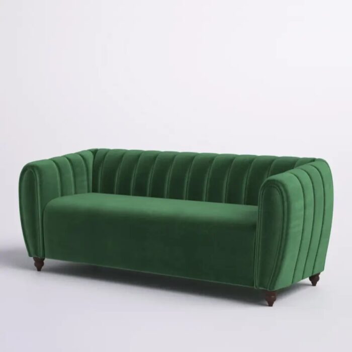 Furnshine - Alexus 77.25'' 3+1 Seater Velvet Tuxedo Arm Sofa - Image 4