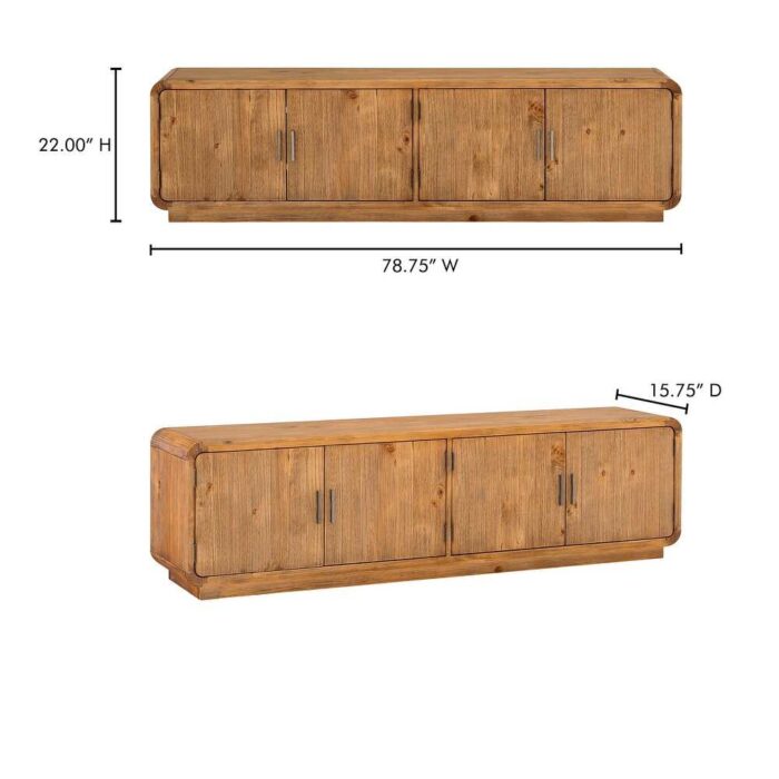 Furnshine - Berold Rustic Rounded Edge Entertainment Center for Home - Image 11