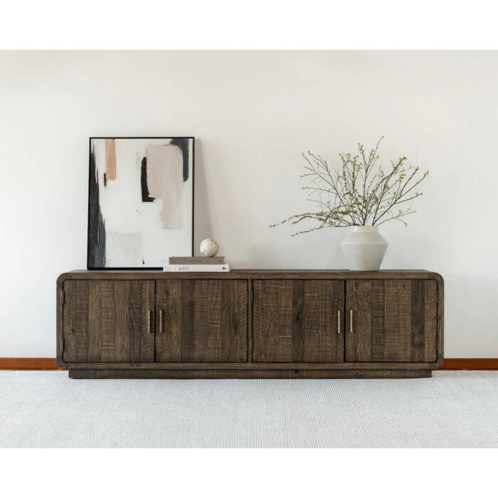 Furnshine - Berold Rustic Rounded Edge Entertainment Center for Home - Image 1