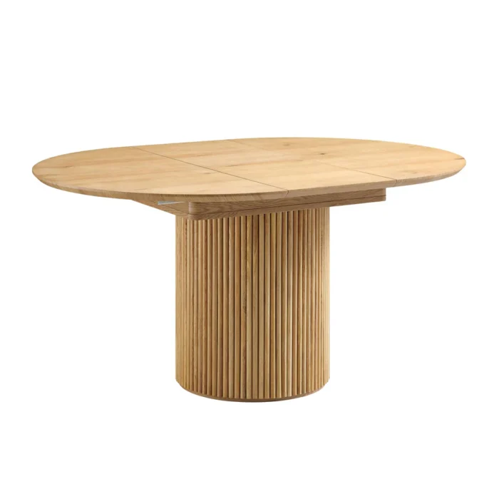 Furnshine - Diego Round 4-6 Seater Extending Oak Pedestal Dining Table, Oak - Image 8