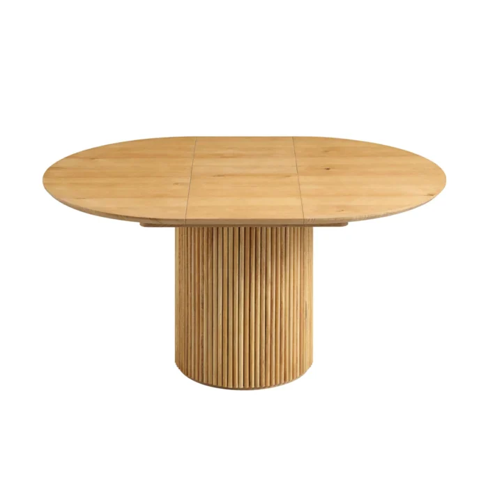 Furnshine - Diego Round 4-6 Seater Extending Oak Pedestal Dining Table, Oak - Image 7