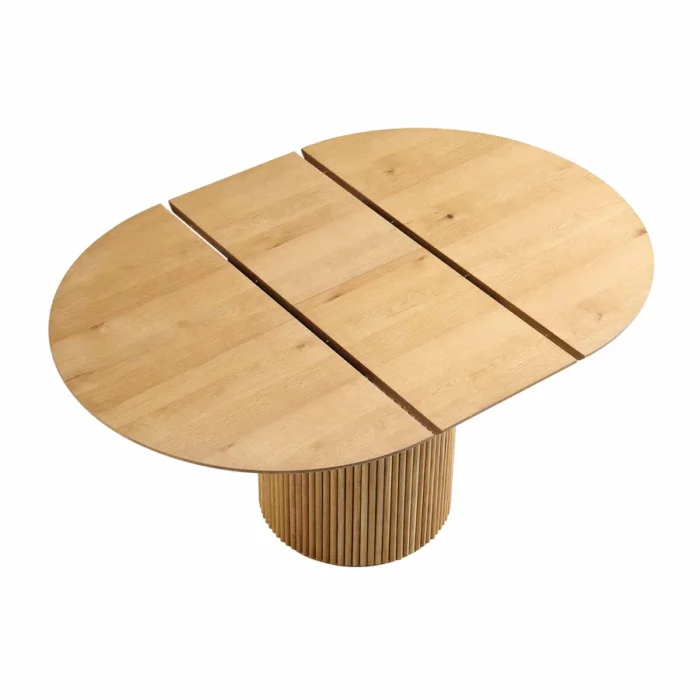 Furnshine - Diego Round 4-6 Seater Extending Oak Pedestal Dining Table, Oak - Image 6