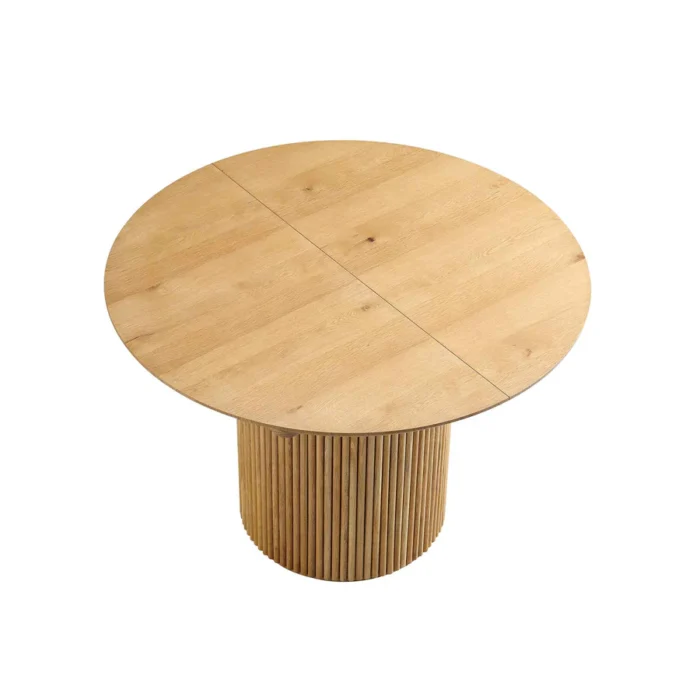 Furnshine - Diego Round 4-6 Seater Extending Oak Pedestal Dining Table, Oak - Image 9