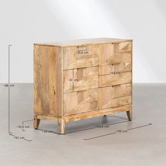 Furnshine - Daulton Design Mango Wood Chest of Drawers - Image 7