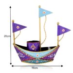 Furnshine - Eldred Decorative Handcrafted Metal Blue Boat Pen Stand / Pencil Holder - Image 5
