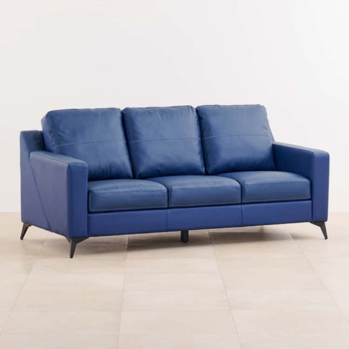 Furn Shine - Norvin 3+2 Seater Half PU Leather Sofa Set (Blue) - Image 4
